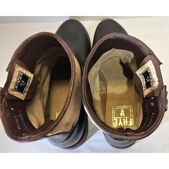 Frye Women's Brown/ Beige Veronica Canvas/Leather Shortie Ankle Boots Size 8B - Picture 11 of 16